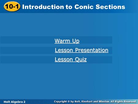 Introduction to Conic Sections