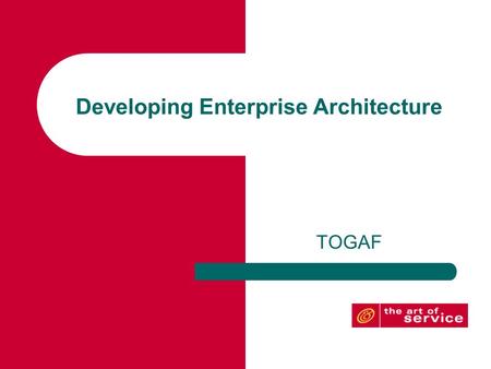 Developing Enterprise Architecture