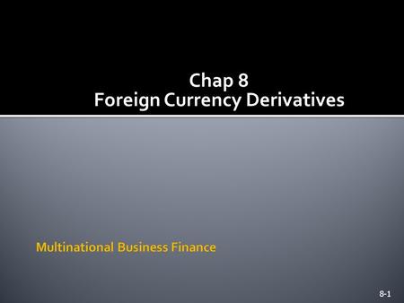 Multinational Business Finance