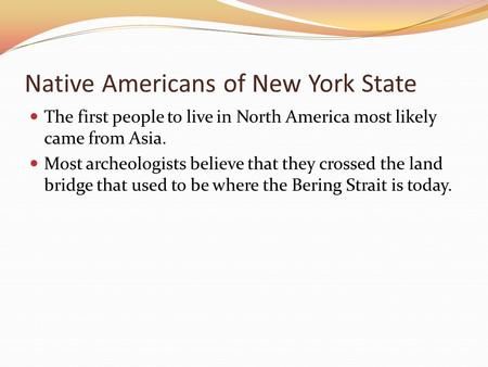 Native Americans of New York State