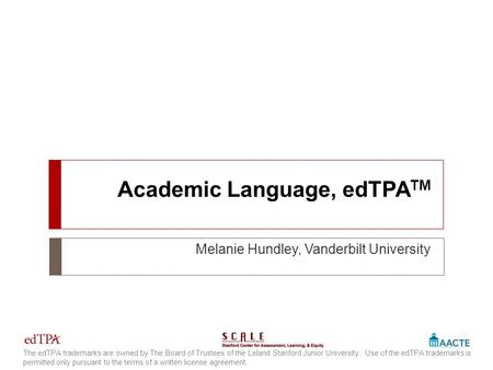 Academic Language, edTPATM