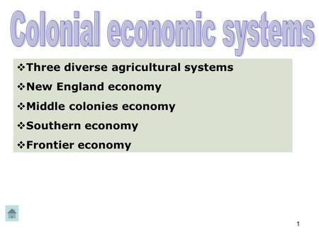 Colonial economic systems