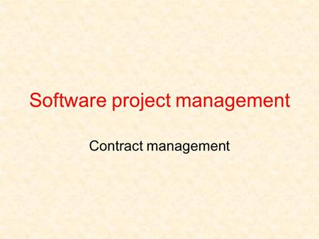 Software project management