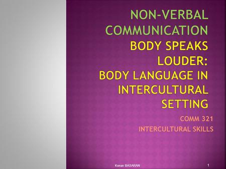 COMM 321 INTERCULTURAL SKILLS