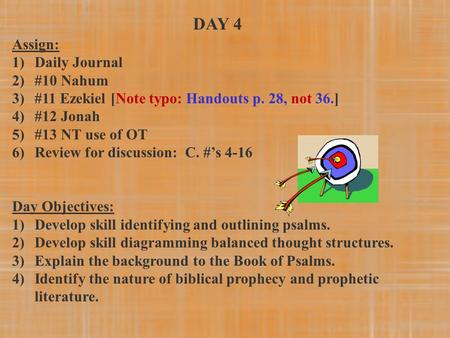 DAY 4 Assign: Daily Journal #10 Nahum