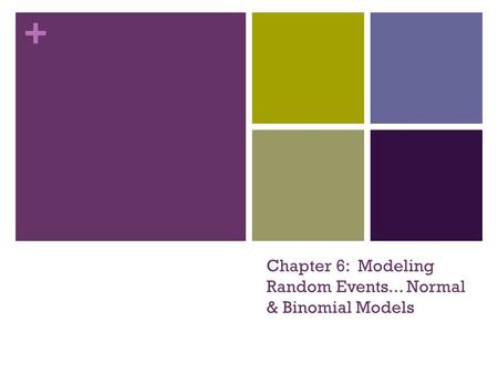 Chapter 6: Modeling Random Events... Normal & Binomial Models