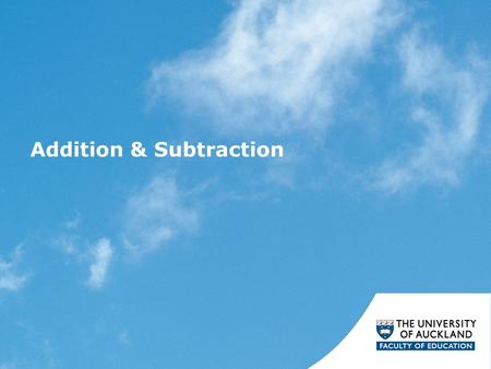 Addition & Subtraction. Strategy Framework Revision 11-1One-to-One Counting 2CACounting From One on Materials 3CACounting From One by Imaging 4ACAdvanced.