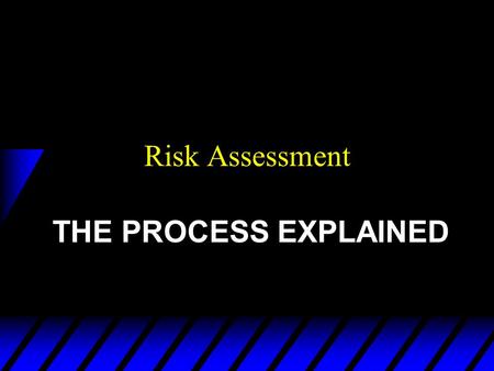 Risk Assessment THE PROCESS EXPLAINED. Graham Clarke, MIOSH, MIIRSM, (tech sp), Why a Risk Assessment?  Management at work Regs. 92 u Increases Awareness.