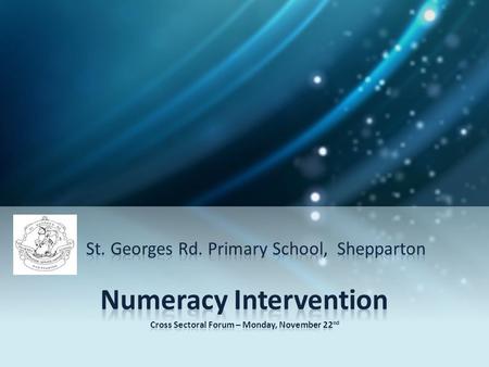 First things First – Structures & Processes Timetable – dedicated time for Numeracy ‘Connected’ leadership model – numeracy leaders identified in each.