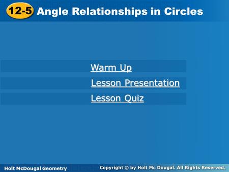 Angle Relationships in Circles