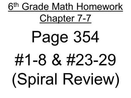 6th Grade Math Homework Chapter 7-7