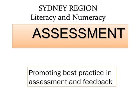 SYDNEY REGION Literacy and Numeracy