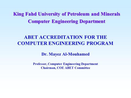 King Fahd University of Petroleum and Minerals