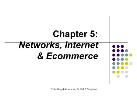 Chapter 5: Networks, Internet & Ecommerce IT Auditing & Assurance, 2e, Hall & Singleton.