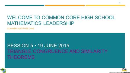 Welcome to Common Core High School Mathematics Leadership