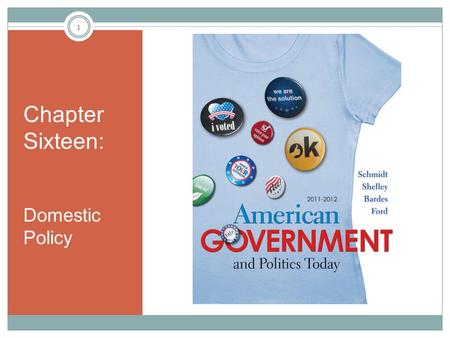 Chapter Sixteen: Domestic Policy 1. Learning Objectives Describe and explain the significance of the policymaking process and each of its stages: Agenda.