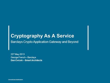 Cryptography As A Service