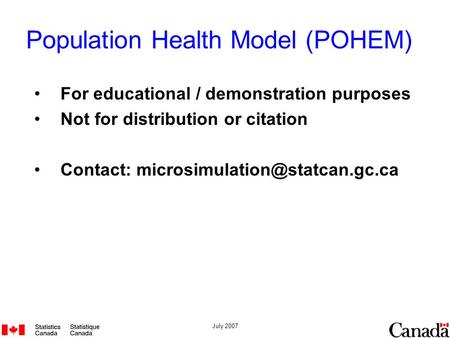 Population Health Model (POHEM)