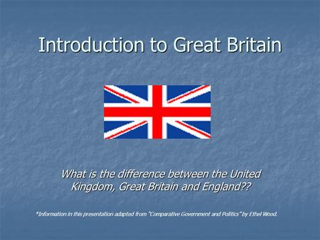 Introduction to Great Britain