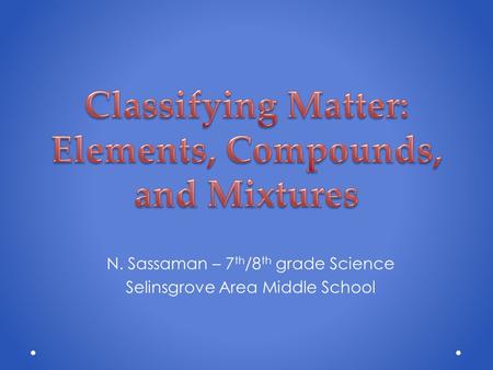 Classifying Matter: Elements, Compounds, and Mixtures