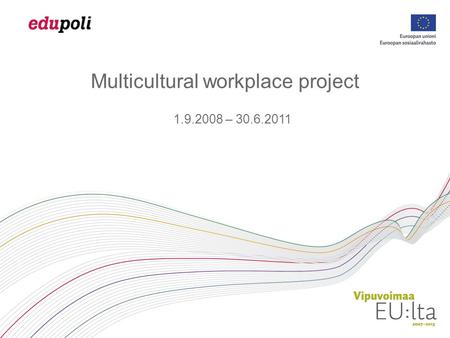 Multicultural workplace project 1.9.2008 – 30.6.2011.