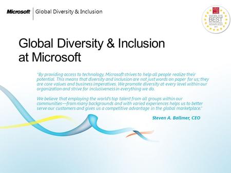 Global Diversity & Inclusion at Microsoft