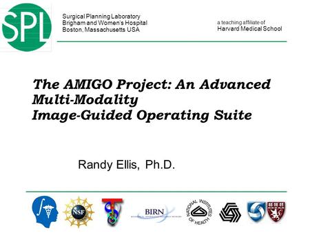 Surgical Planning Laboratory Brigham and Women’s Hospital Boston, Massachusetts USA a teaching affiliate of Harvard Medical School The AMIGO Project: An.