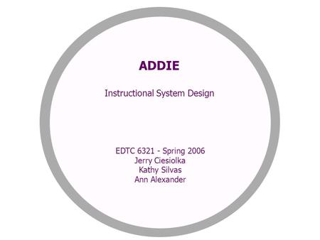 Instructional System Design