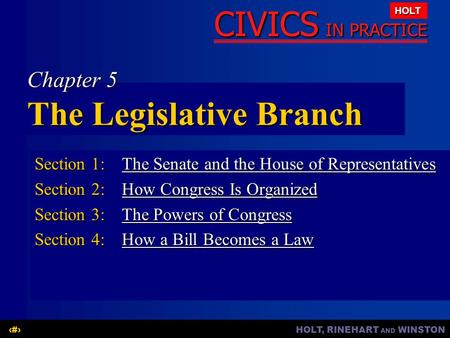 Chapter 5 The Legislative Branch