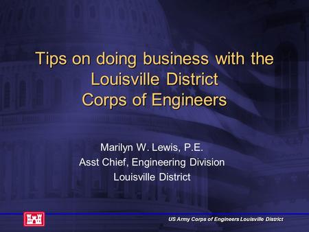 Tips on doing business with the Louisville District Corps of Engineers