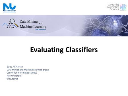 Evaluating Classifiers