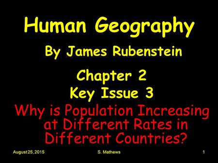 Human Geography By James Rubenstein