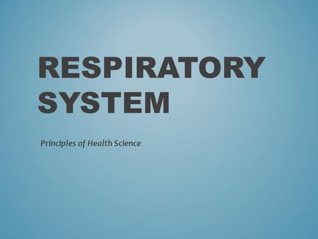 Principles of Health Science