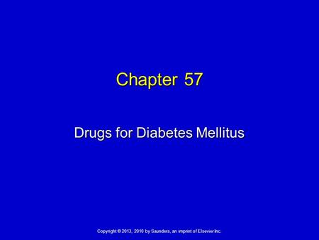 Drugs for Diabetes Mellitus