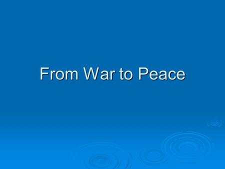 From War to Peace. 100 Percent Americanism 100 Percent Americanism, which celebrated all things American while attacking all ideas, and people, it viewed.