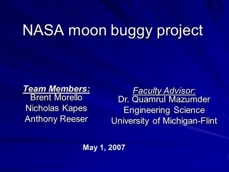 NASA moon buggy project