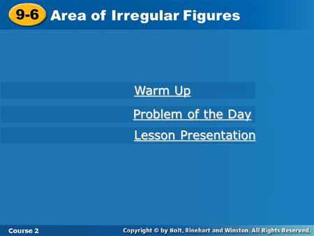 Area of Irregular Figures