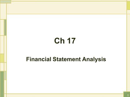 Financial Statement Analysis