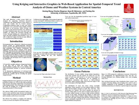 Kening Wang, Charles Stegman, Sean W. Mulvenon, and Yanling Xia University of Arkansas, Fayetteville, AR, 72701 Using Kriging and Interactive Graphics.