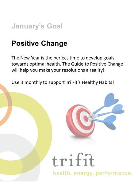 January’s Goal Positive Change The New Year is the perfect time to develop goals towards optimal health. The Guide to Positive Change will help you make.