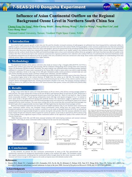 Influence of Asian Continental Outflow on the Regional Background Ozone Level in Northern South China Sea Chang-Feng Ou-Yang 1, Hsin-Cheng Hsieh 1, Sheng-Hsiang.