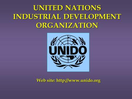 UNITED NATIONS INDUSTRIAL DEVELOPMENT ORGANIZATION