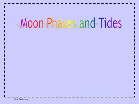 © A. Weinberg. When you look up in our night sky, you will see the moon! The way that the moon looks changes during the month. We say that the phases.