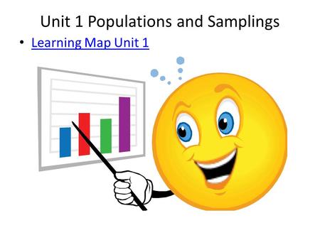 Unit 1 Populations and Samplings Learning Map Unit 1.