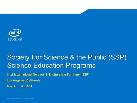 Society For Science & the Public (SSP) Science Education Programs