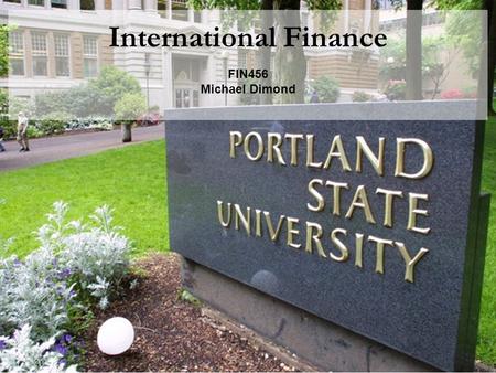 International Finance FIN456 Michael Dimond. Michael Dimond School of Business Administration Strategic Multinational Financial Management The ability.