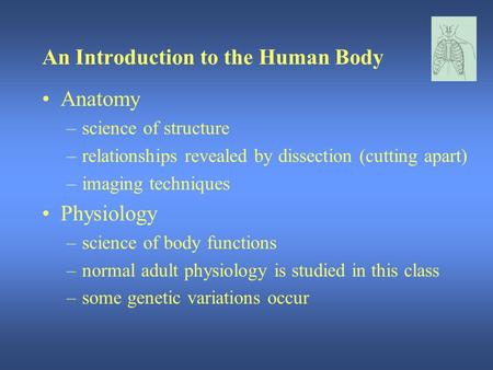 An Introduction to the Human Body