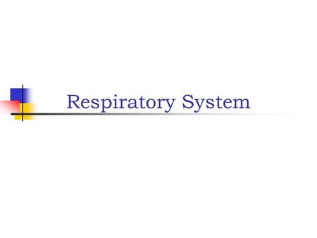 Respiratory System.