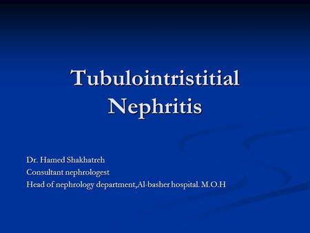 Tubulointristitial Nephritis