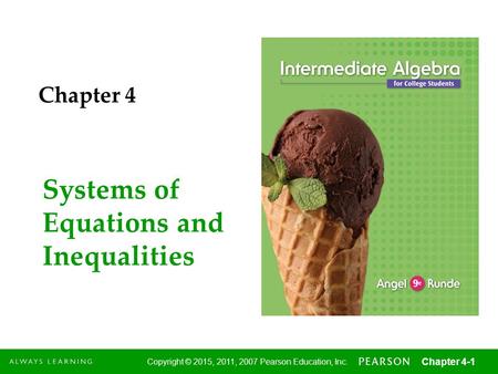 Systems of Equations and Inequalities